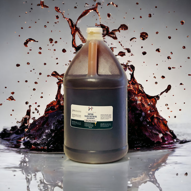 Pure Haitian Black Castor oil -Huile de Ricin -gallon(128oz)